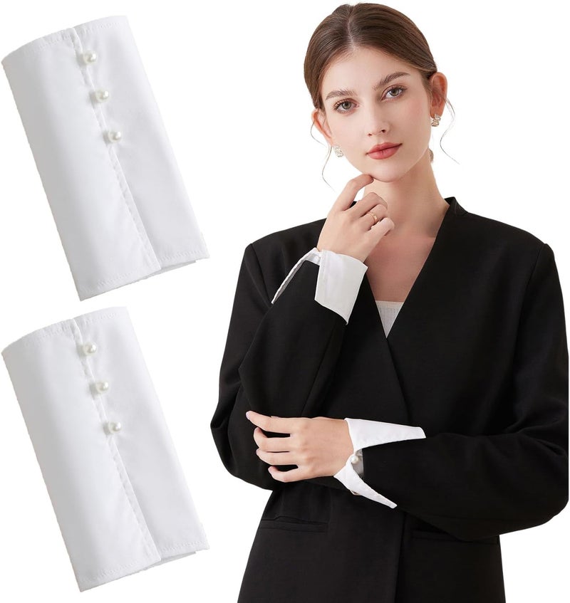 Eforcase Women False Sleeves Wrist Cuffs Detachable Sleeve Cuffs False Sleeves for Sweater Blouse Shirt Fake Sleeve Cuffs - Image 1